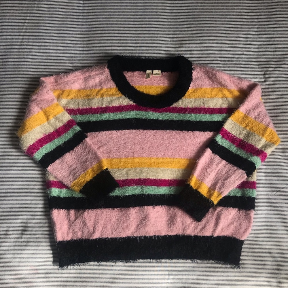 Anthropologie soft multi stripe sweater.